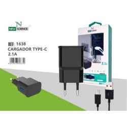 CARGADORA PARA NEW SCIENCE TYPE-C 2.1A COMPATIVEL PRETO CARGADORA PARA NEW SCIENCE TYPE-C 2.1A COMPATIVEL PRETO